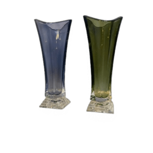 Paire de vases en verre coloré inspiration art déco
