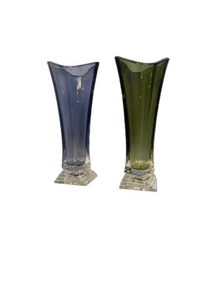 Paire de vases en verre coloré inspiration art déco