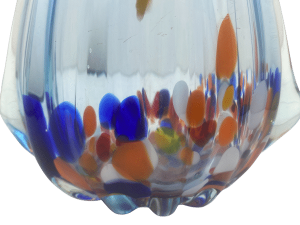 vase verre bleu