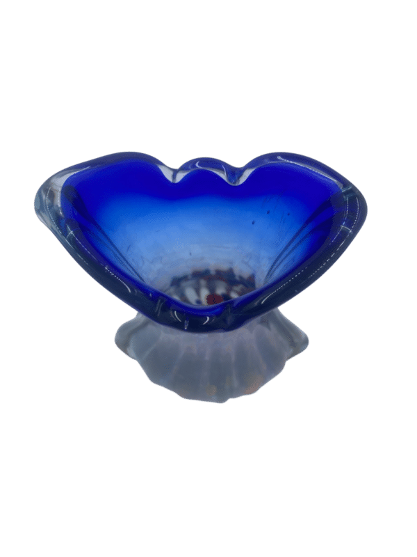 vase verre bleu