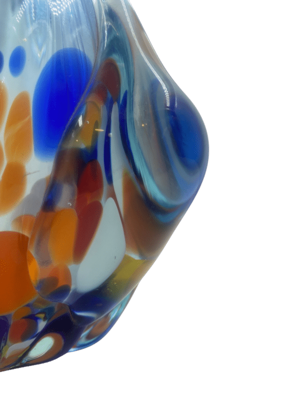 vase verre bleu