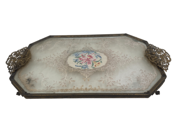 centre de table verre laiton