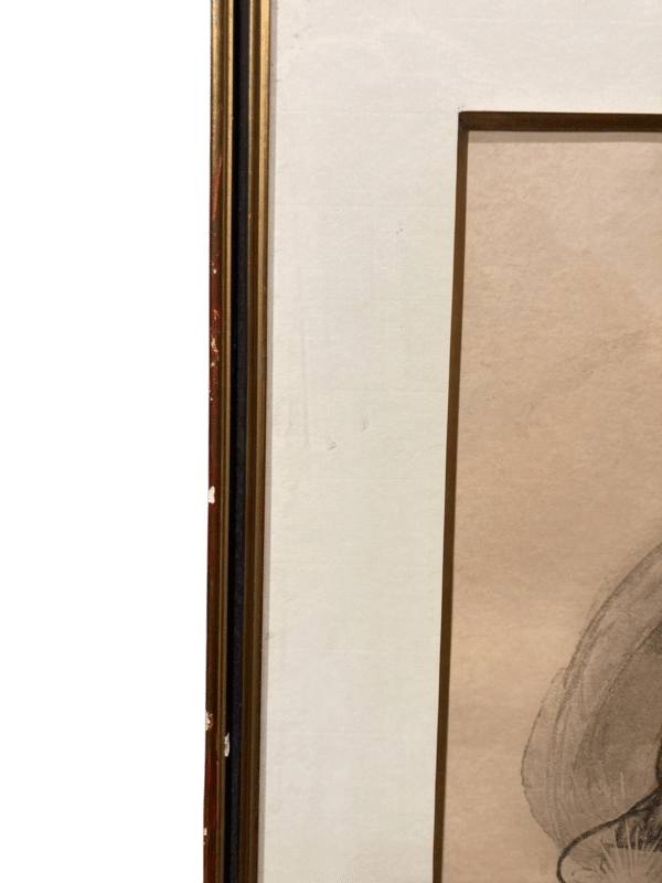dessin portrait encadré signé M. Rouvier