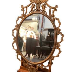 miroir ovale laiton chérubins et moulures