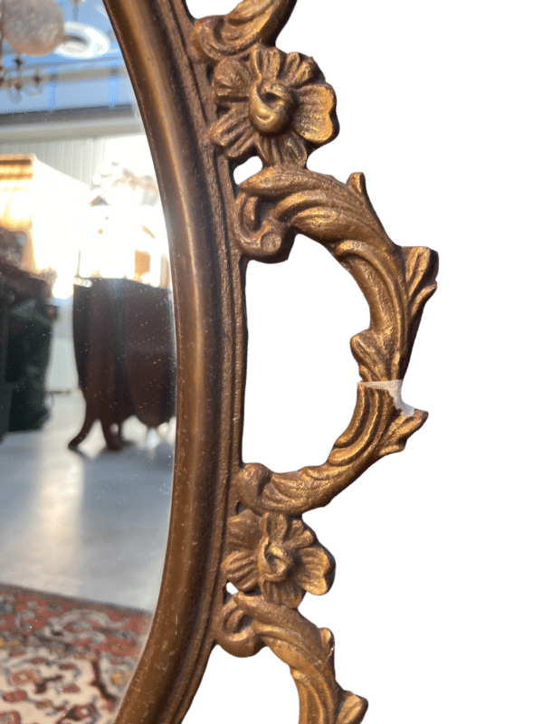 miroir ovale laiton chérubins et moulures