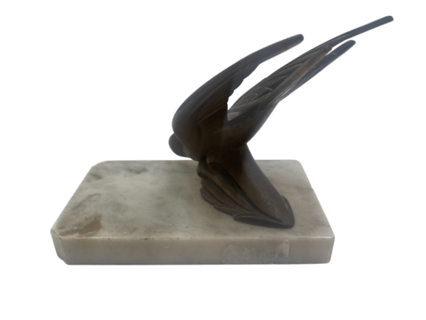 sculpture oiseau bronze plaque marbre