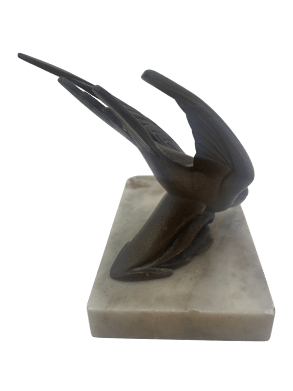 sculpture oiseau bronze plaque marbre