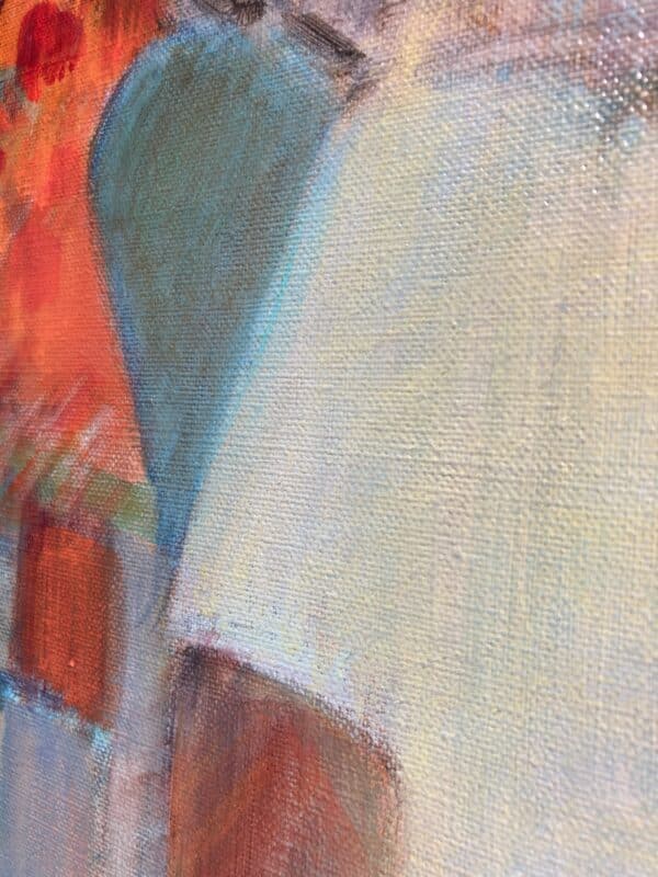 acrylique sur toile l'heure des bavardages de lydie delaigue