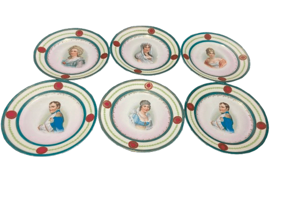 lot six assiettes porcelaine MZ AUSTRIA