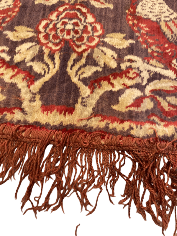 tapis en soie motif de paons