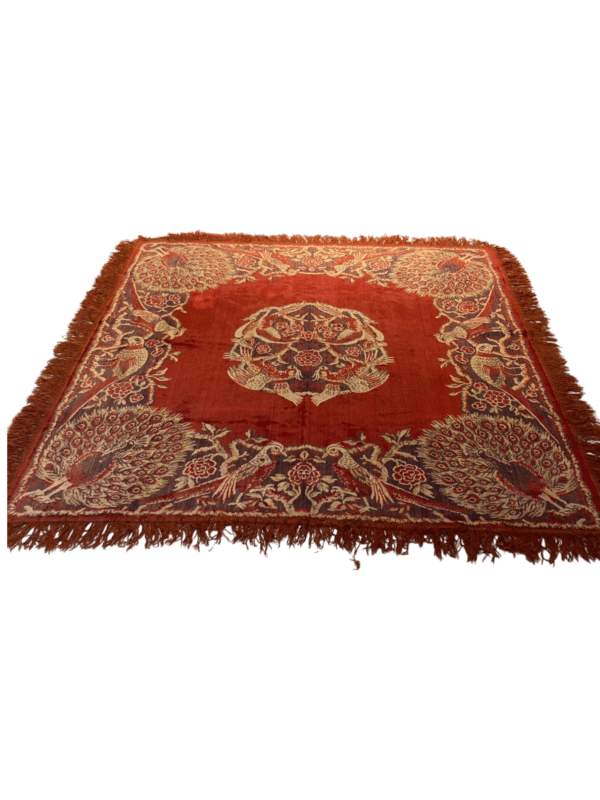 tapis en soie motif de paons