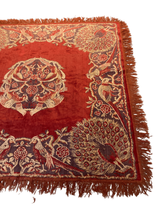 tapis en soie motif de paons