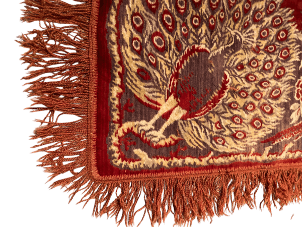 tapis en soie motif de paons
