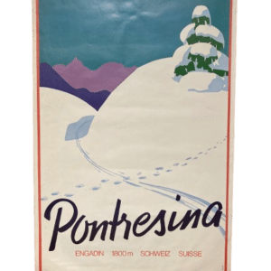 affiche pontresina engadin 1800m schweiz suisse