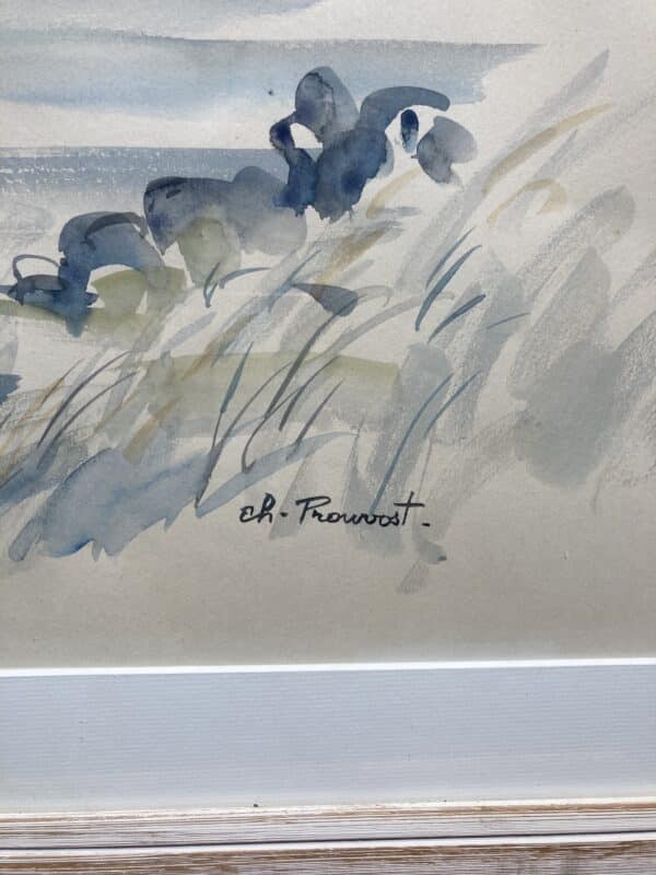 aquarelle paysage signée ch. prouvost