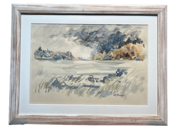 aquarelle paysage signée ch. prouvost
