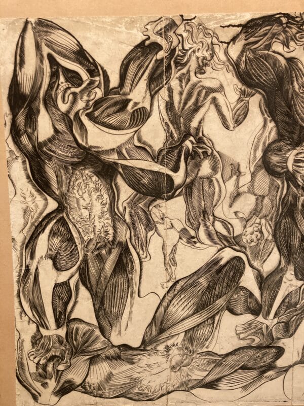 dessin contrecollé sur mica