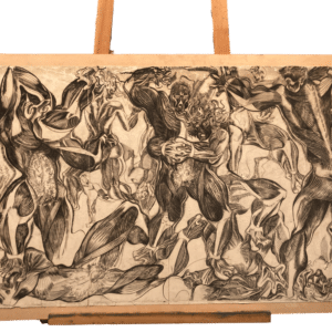 dessin contrecollé sur mica