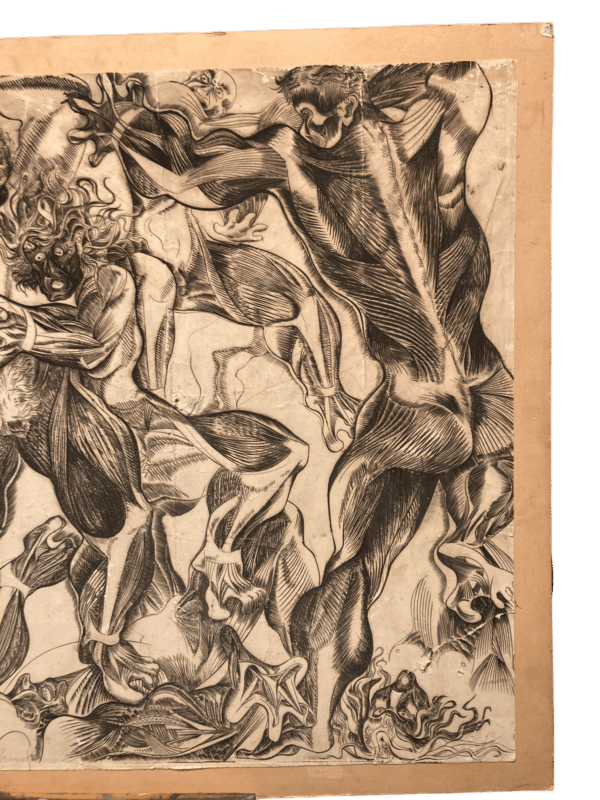 dessin contrecollé sur mica