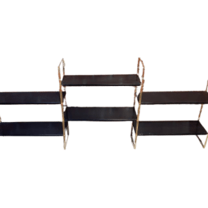etagere modulable doré et noire dans le gout de string