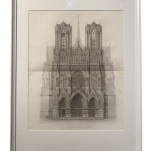 lithographie cathédrale Reims