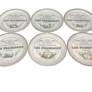 Lot six assiettes a fromages en faïence de Gien