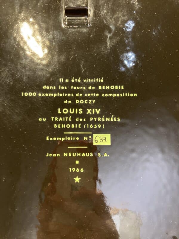 peinture sur métal louis xiv signé doczy 1966