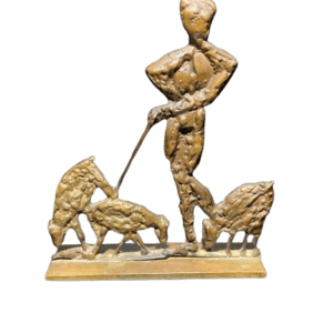 sculpture berger et moutons régule signée patsoglou