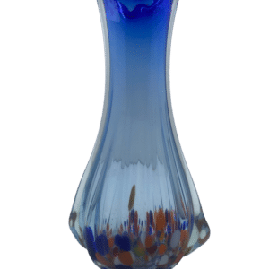 vase verre bleu
